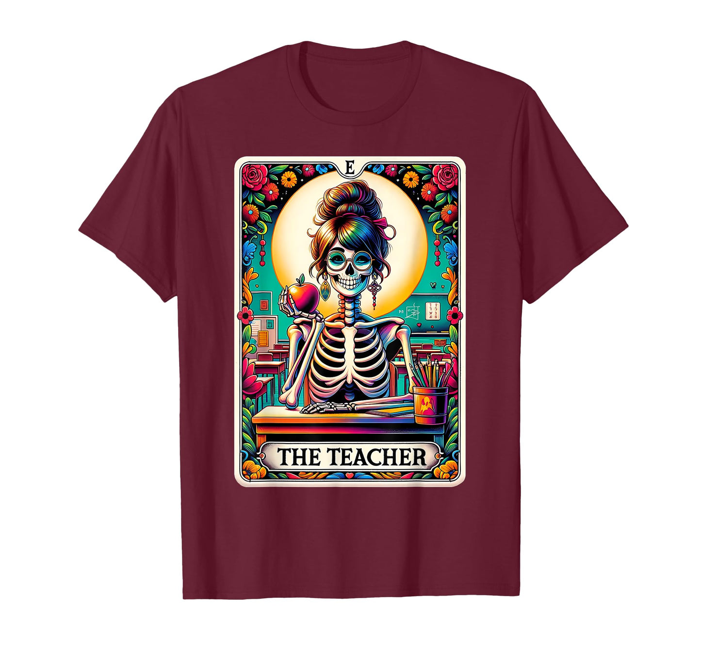 The Teacher Tarot Card Skeleton Back To School Teacher T-Shirt