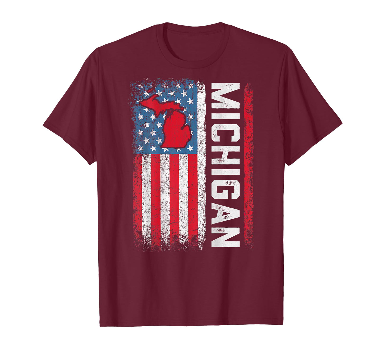 Vintage Michigan State USA Flag Shirt Michigan (On Back) T-Shirt