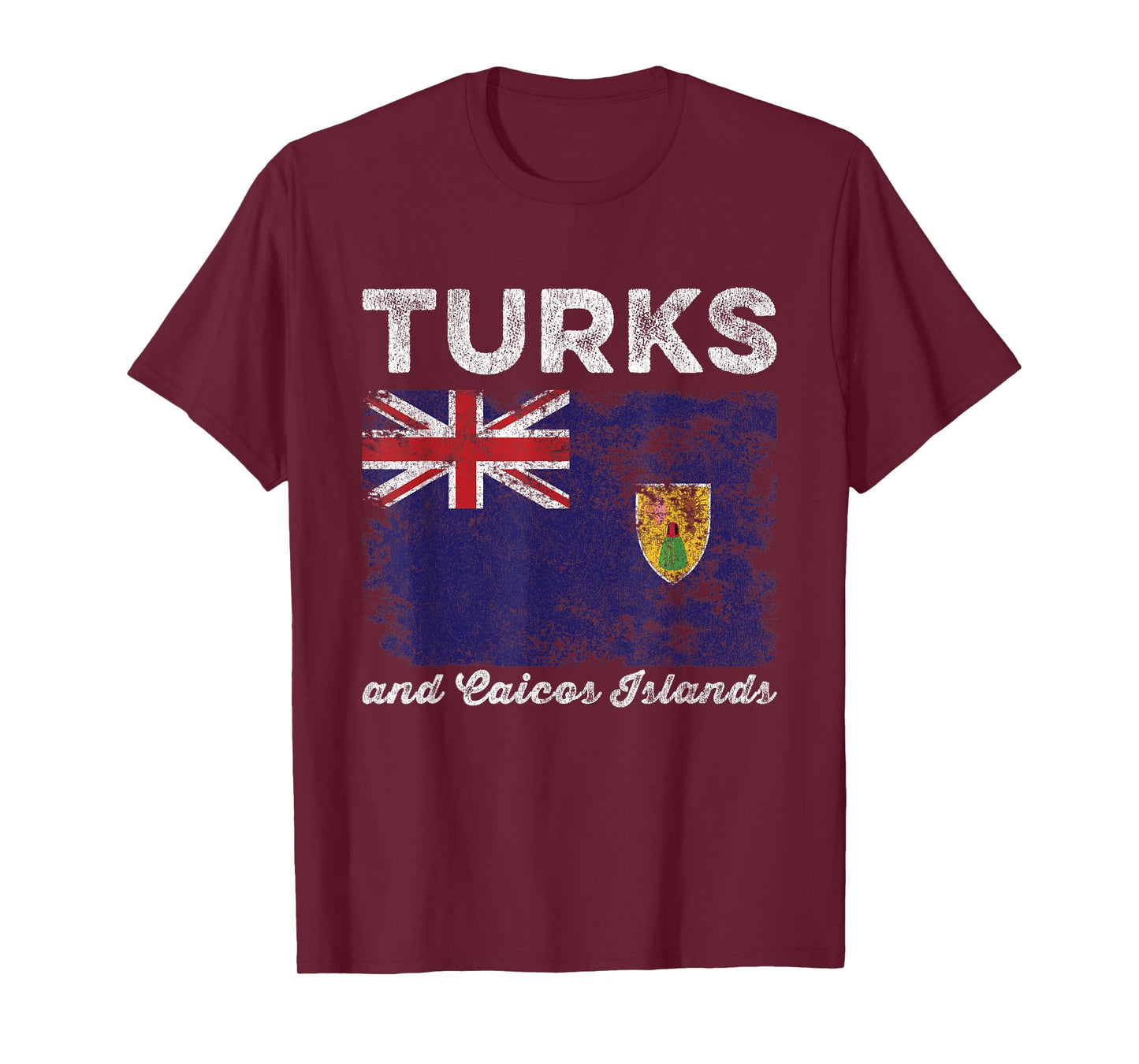 Turks and Caicos Islands Flag Distressed T-Shirt