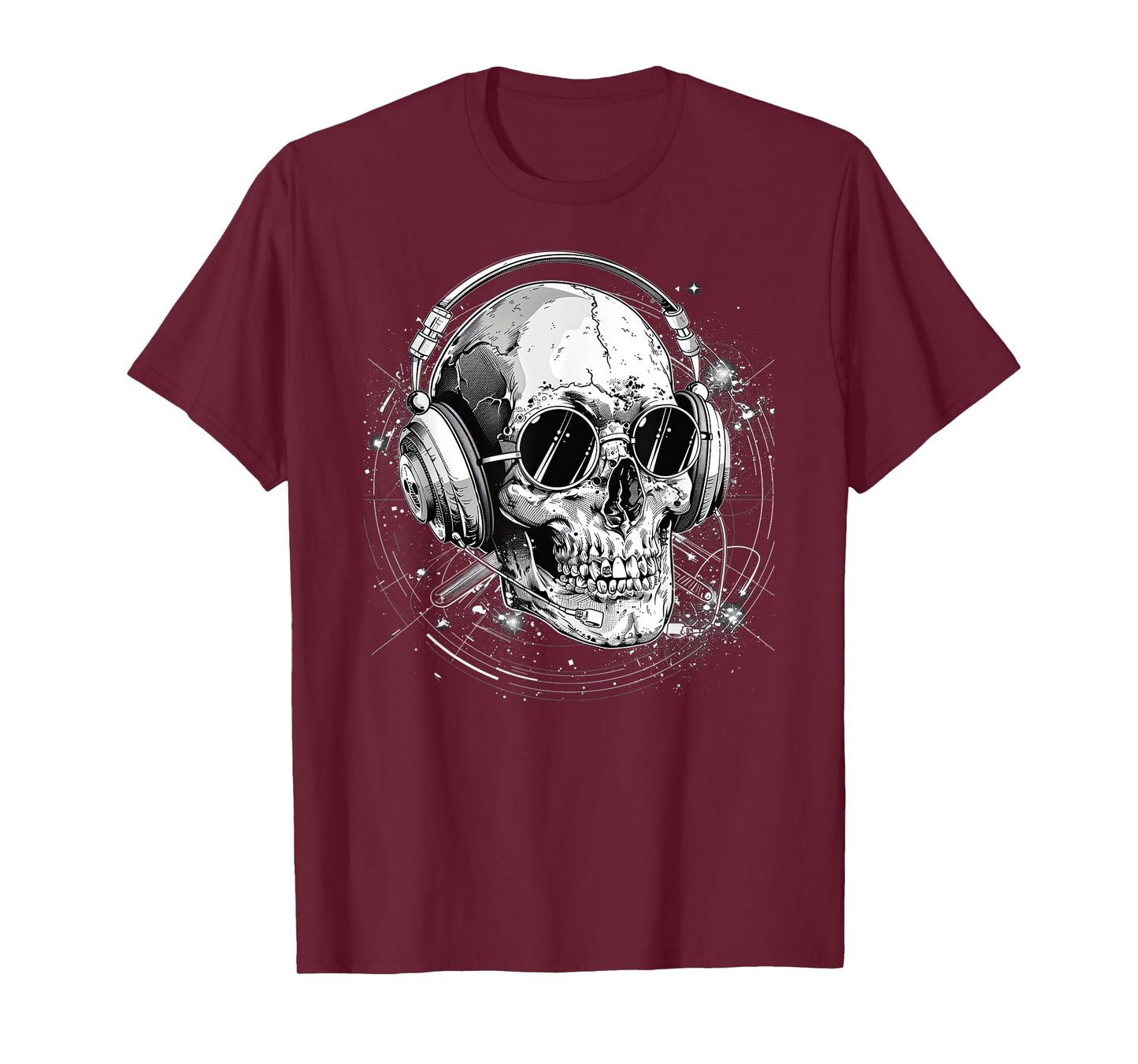 Skull with Headphones Music T-Shirt