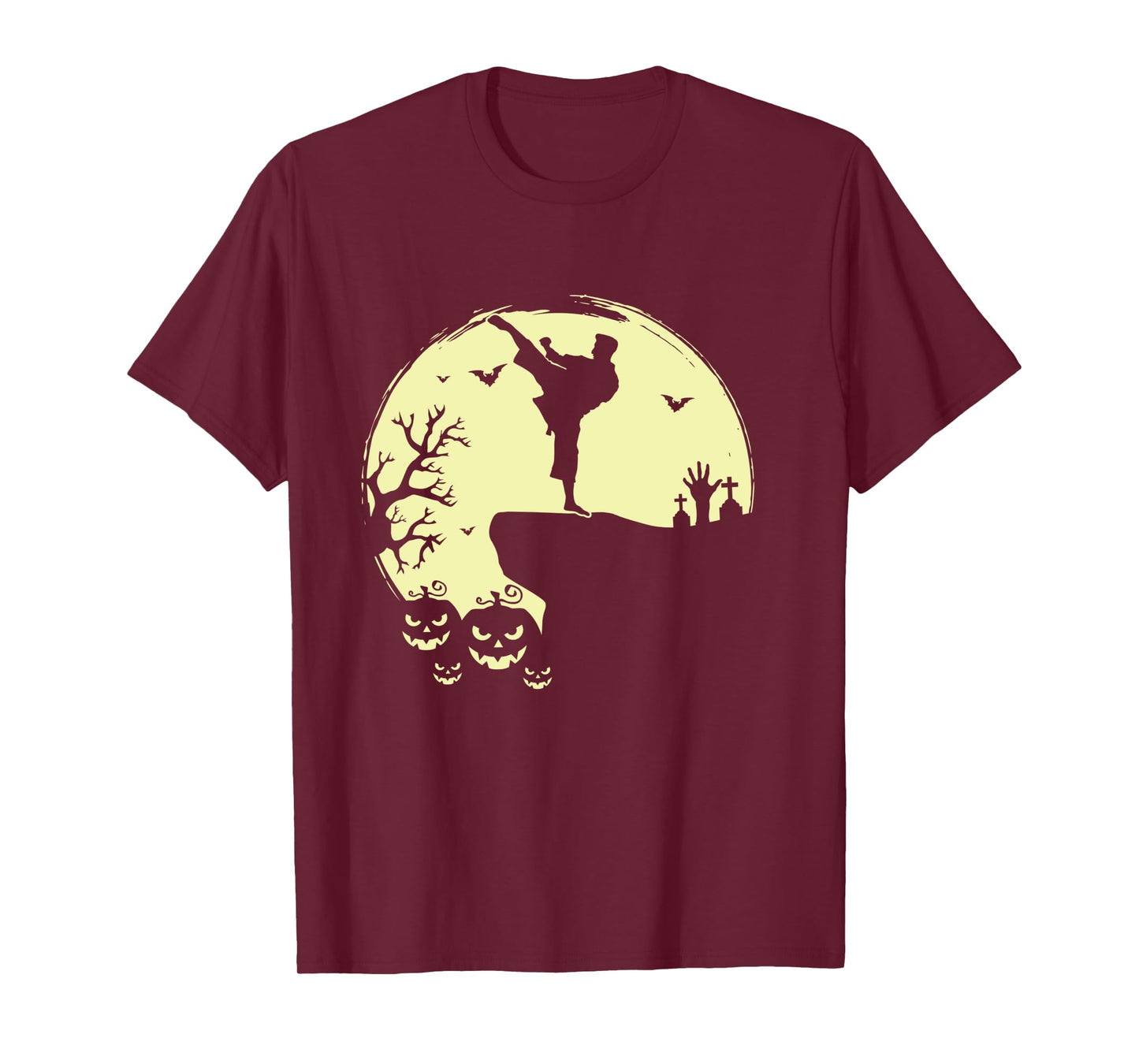 Scary Halloween Taekwondo Martial Arts Tae Kwon Do Full Moon Long Sleeve T-Shirt