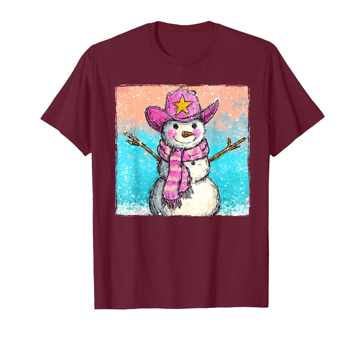 Howdy Snowman Cowboy Western Christmas Men Women Kids T-Shirt