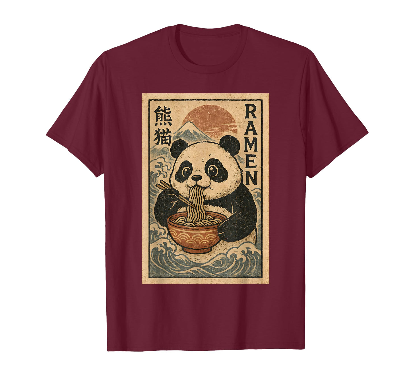 Vintage Japanese Noodle Cute Kawaii Anime Panda Ramen Gifts T-Shirt