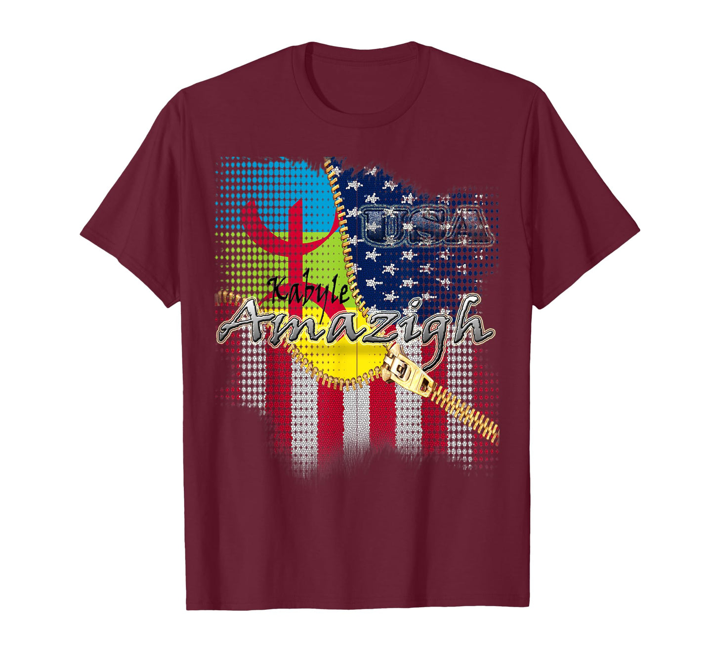 american kabyle amazigh t shirt flag for men women kids T-Shirt