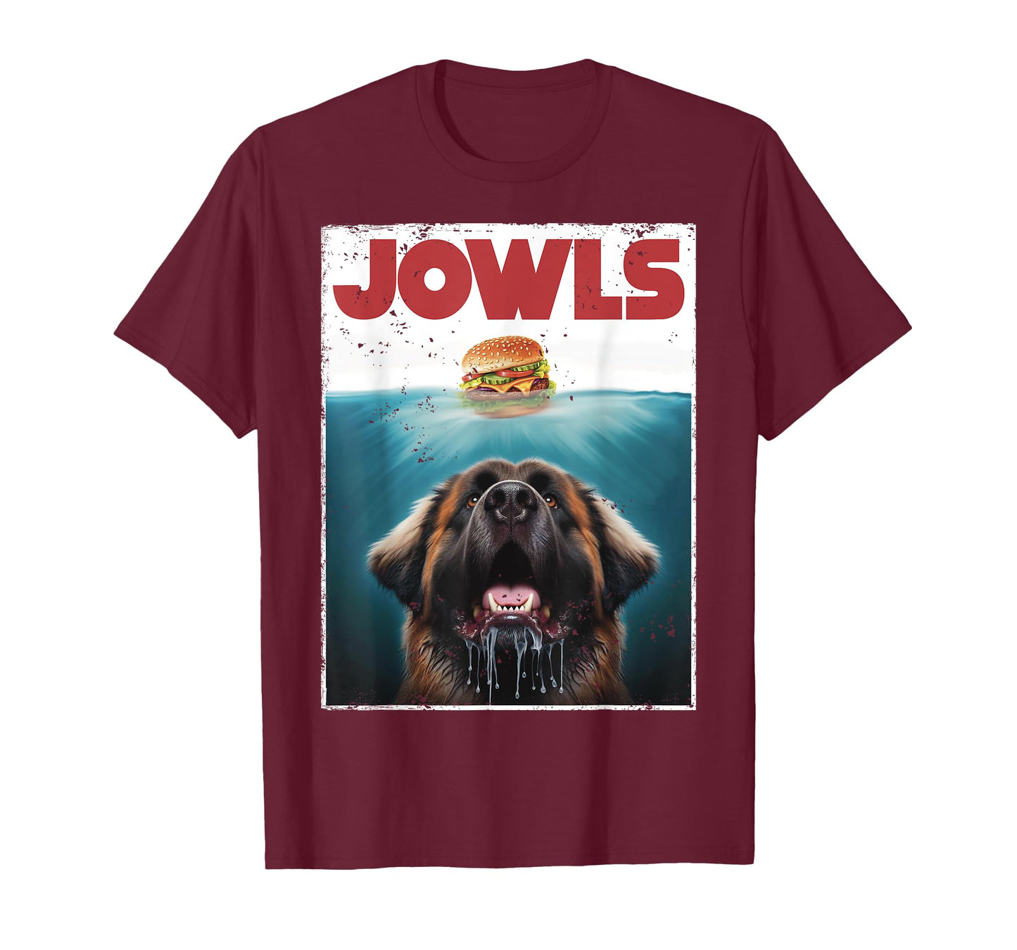 Funny Leonberger Jowls Burger, Gentle Giant Dog Mom, Dog Dad T-Shirt for Men Women Girls Kids