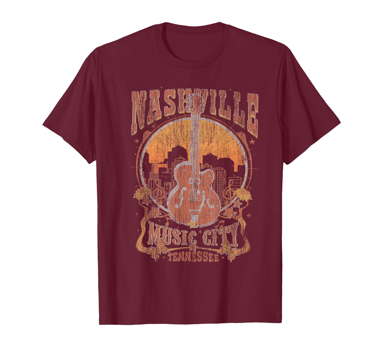 Nashville Tennessee Guitar Country Music City Guitarist Gift T-Shirt
