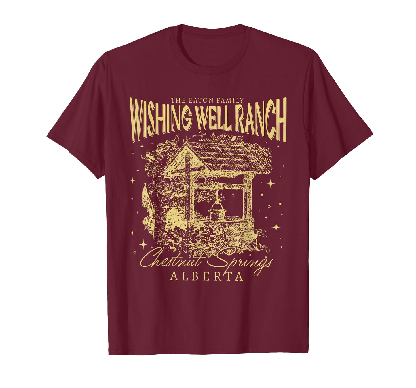 Rustic Wishing Well Ranch Alberta Vintage Drawing T-Shirt