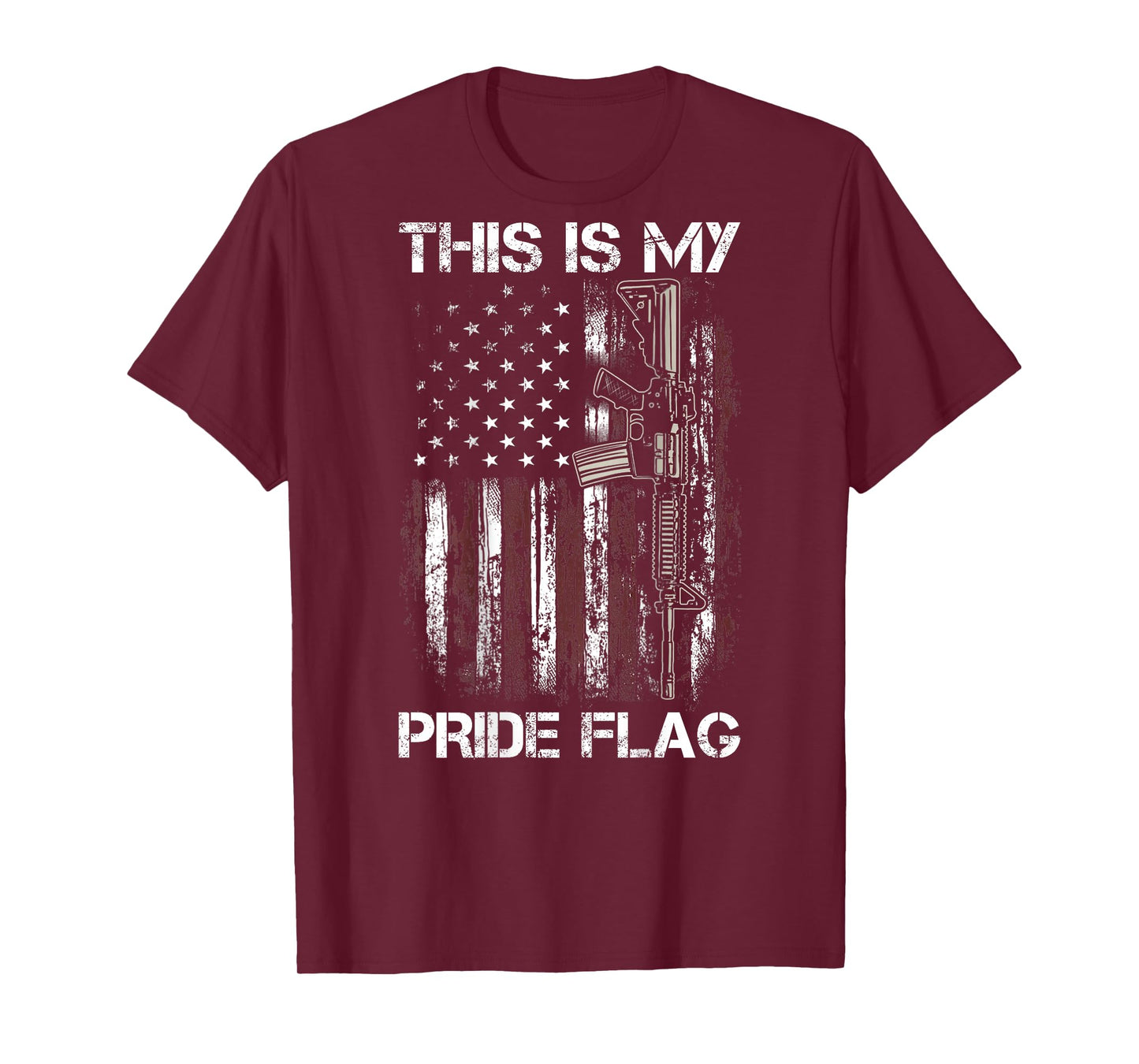 This Is My Pride Flag Gun USA American 4th of July (ON BACK) T-Shirt