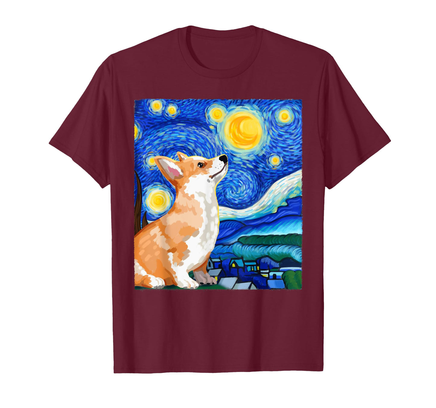 Corgi Dog, Dog Lover, Starry Night Dog, Corgi T-Shirt