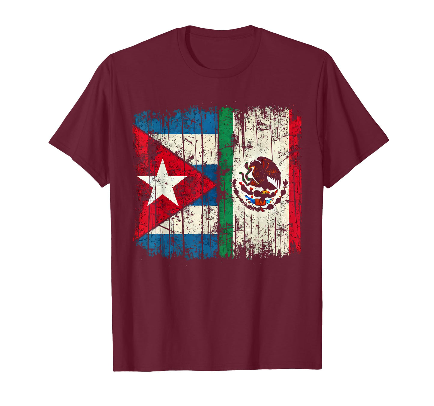 Half Cuban Half Mexican Country Mexico Flag Cuba T-Shirt
