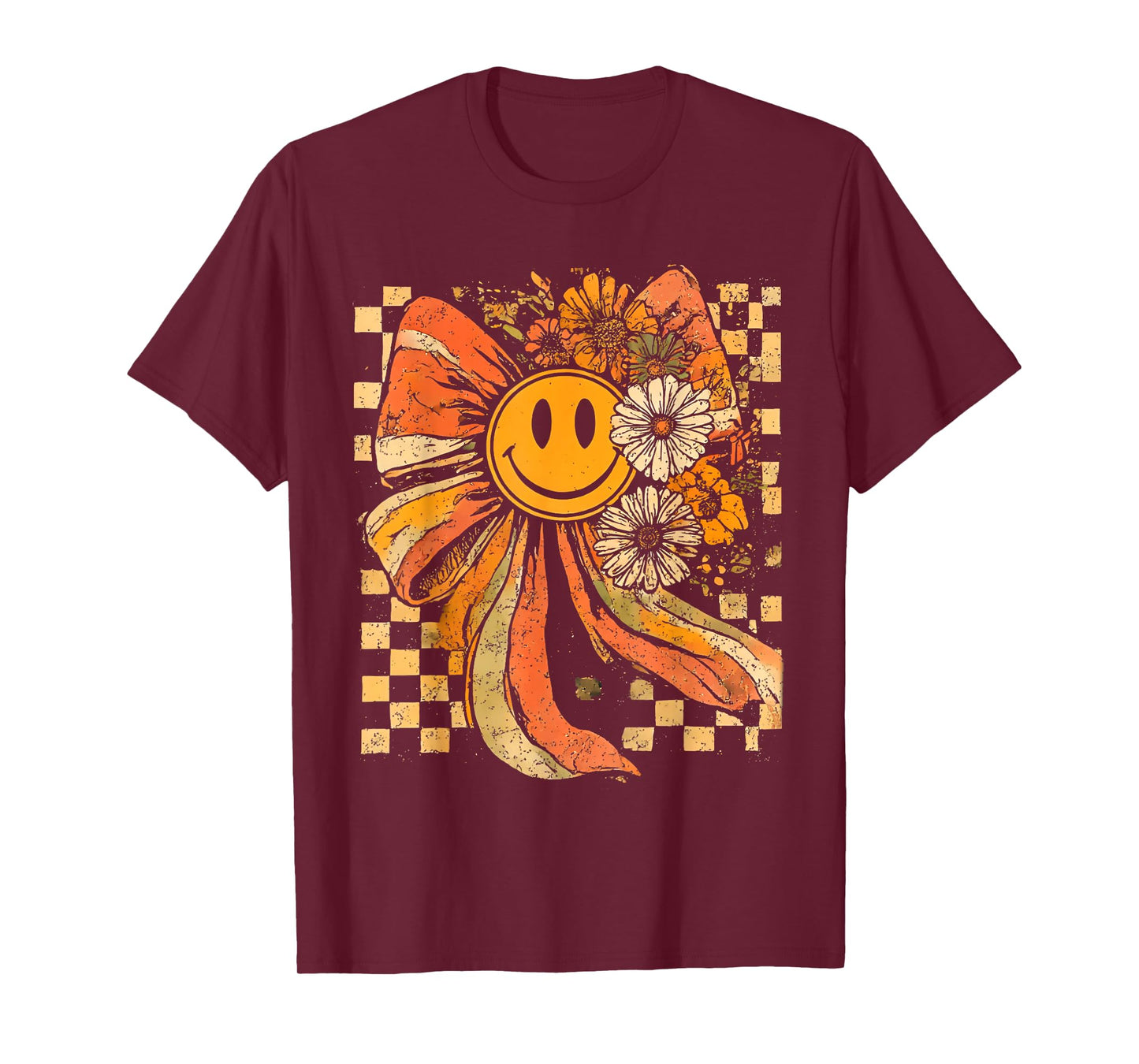 Wildflower Coquette Bow Thanksgiving Autumn Fall Leaves T-Shirt