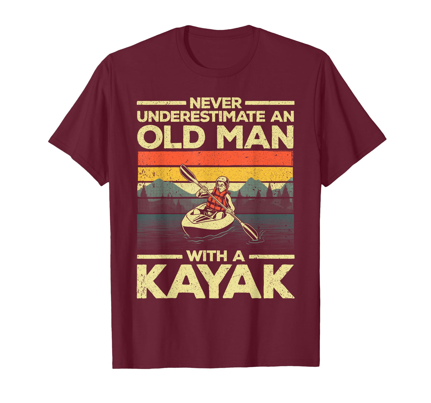 Funny Kayaking Design For Men Grandpa Kayaker Kayak Lovers T-Shirt