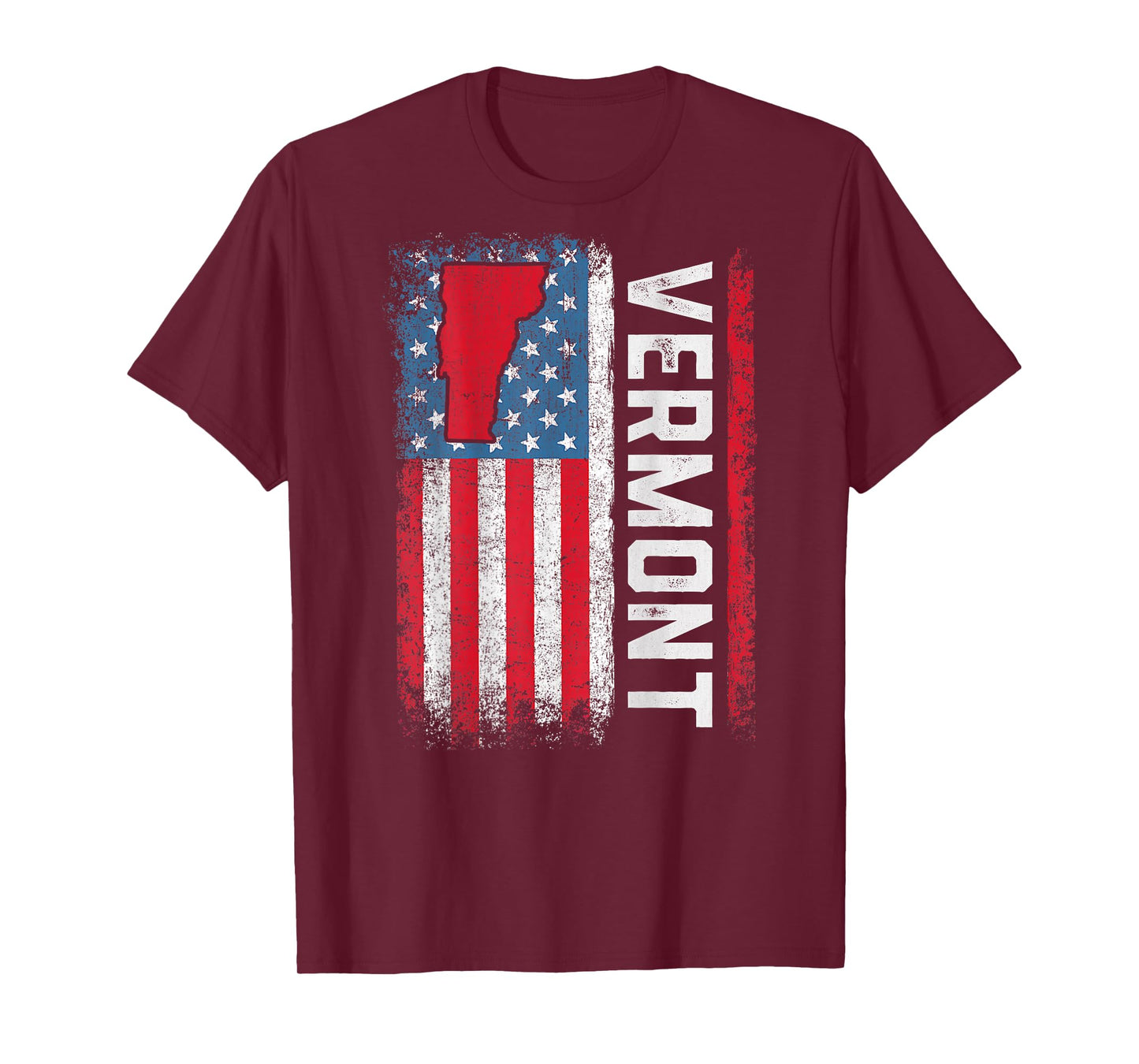 Vintage Vermont State USA Flag Shirt Vermont (On Back) T-Shirt