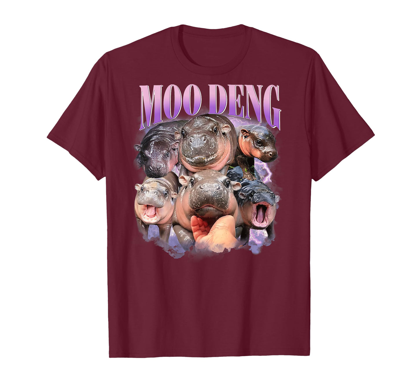 Funny Moo-Deng Baby Pygmy Hippo Cute Zoo For Family On Back T-Shirt