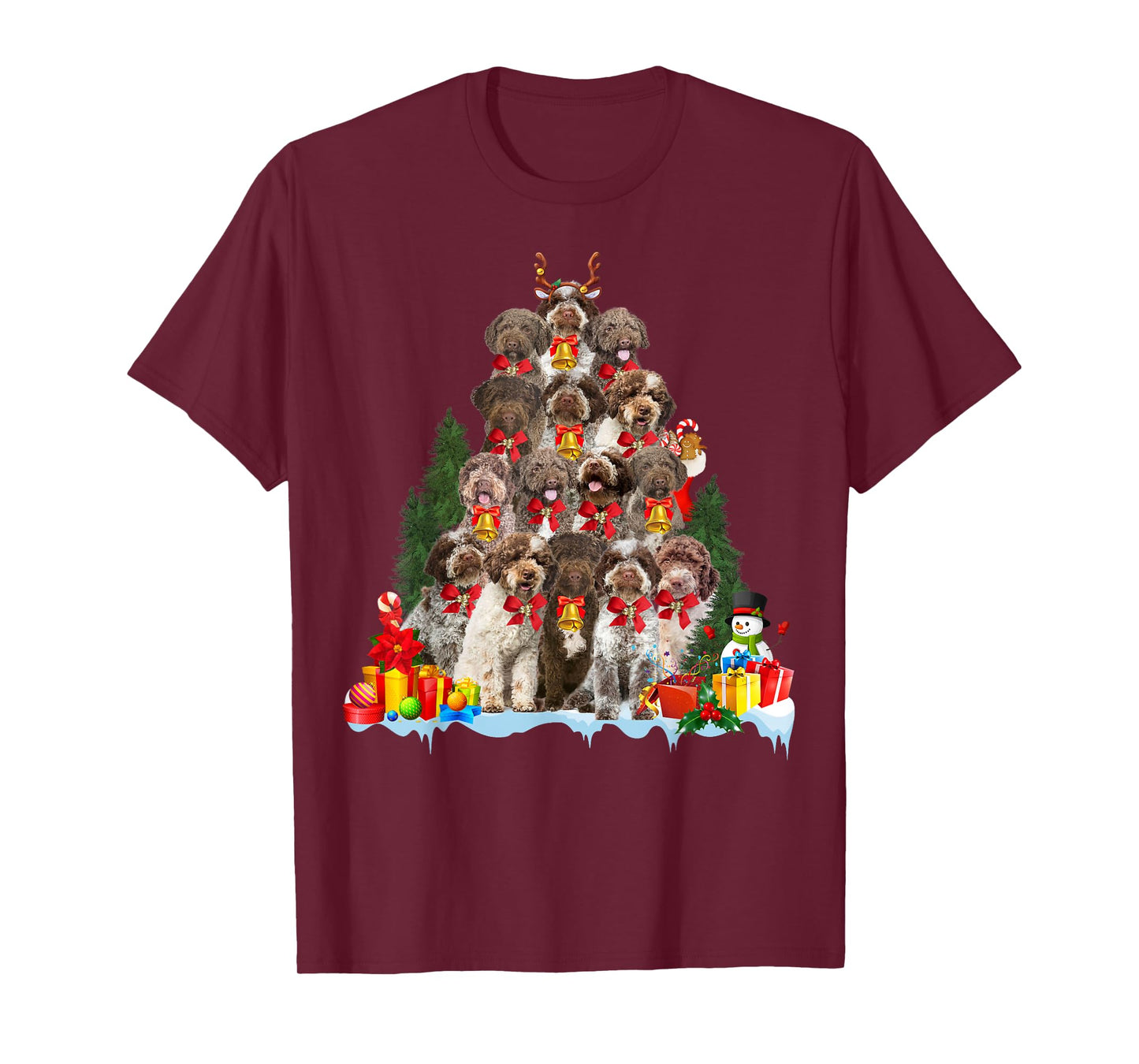 Christmas Pajama Lagotto Romagnolo Xmas Tree Gifts Dog Lover T-Shirt for Men Women Kids