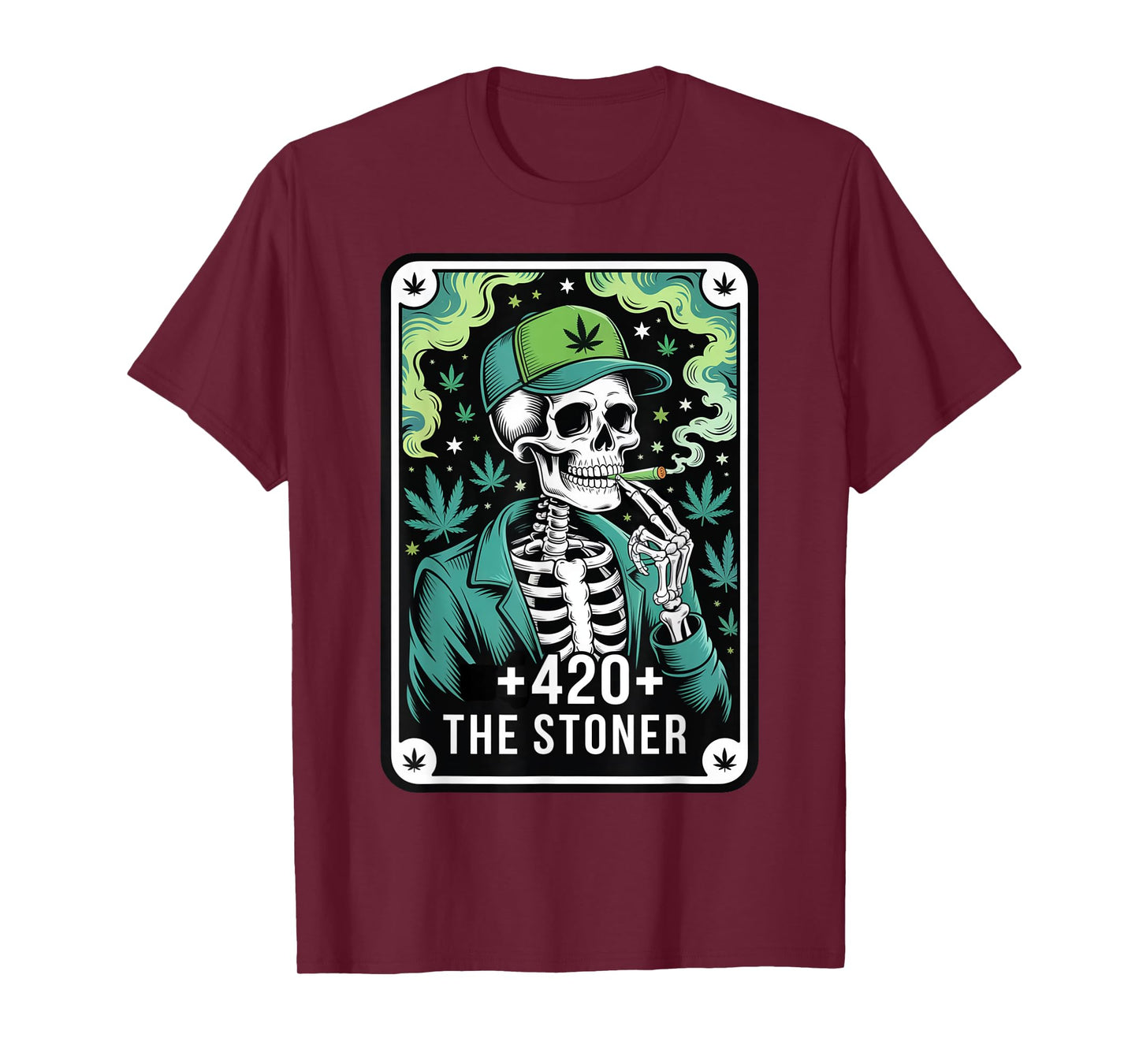 The Stoner Tarot Card Skeleton 420 Cannabis Weed Lover T-Shirt