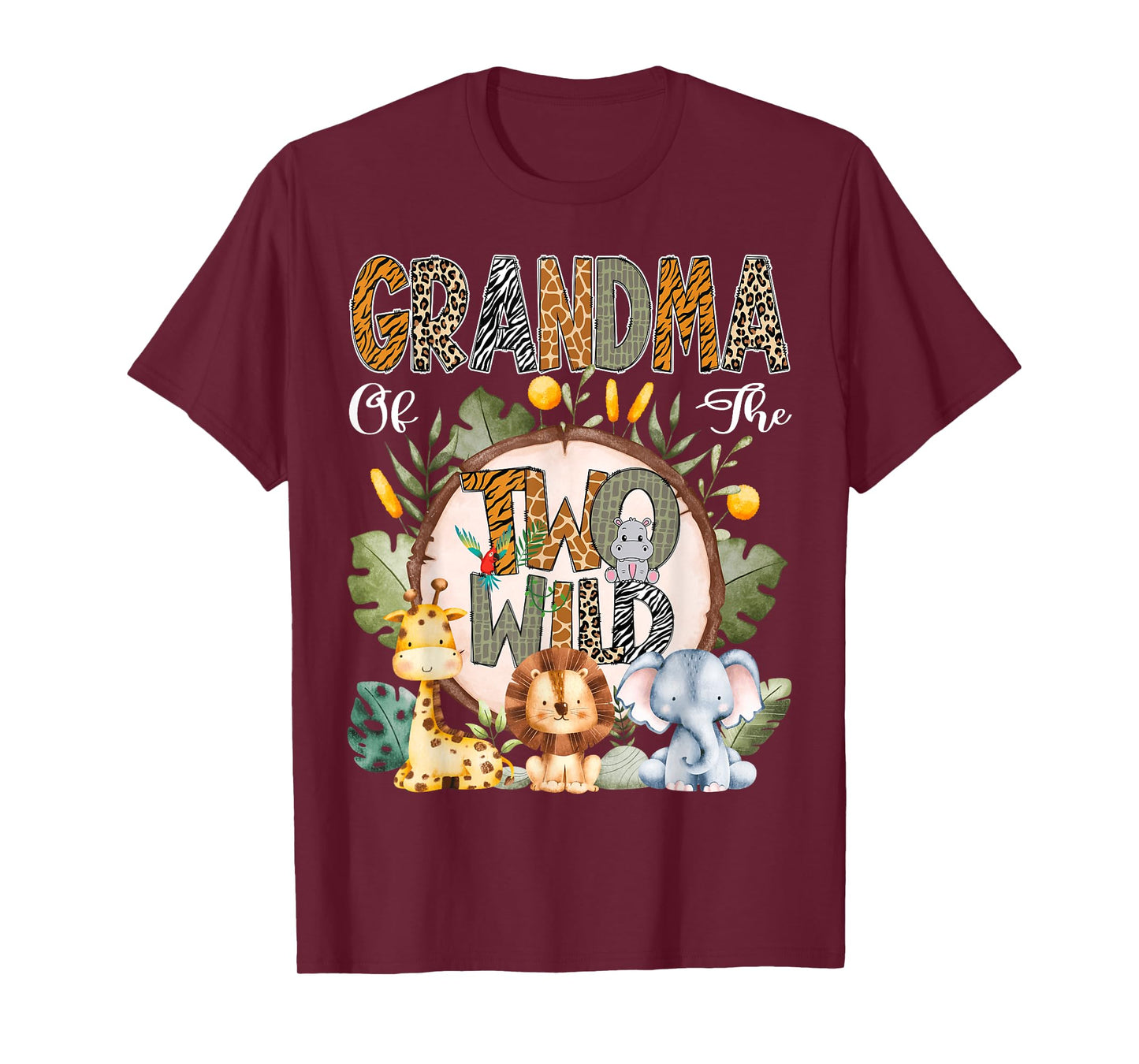 Grandma Of The Two Wild Animal Safari 2Nd Birthday Party T-Shirt