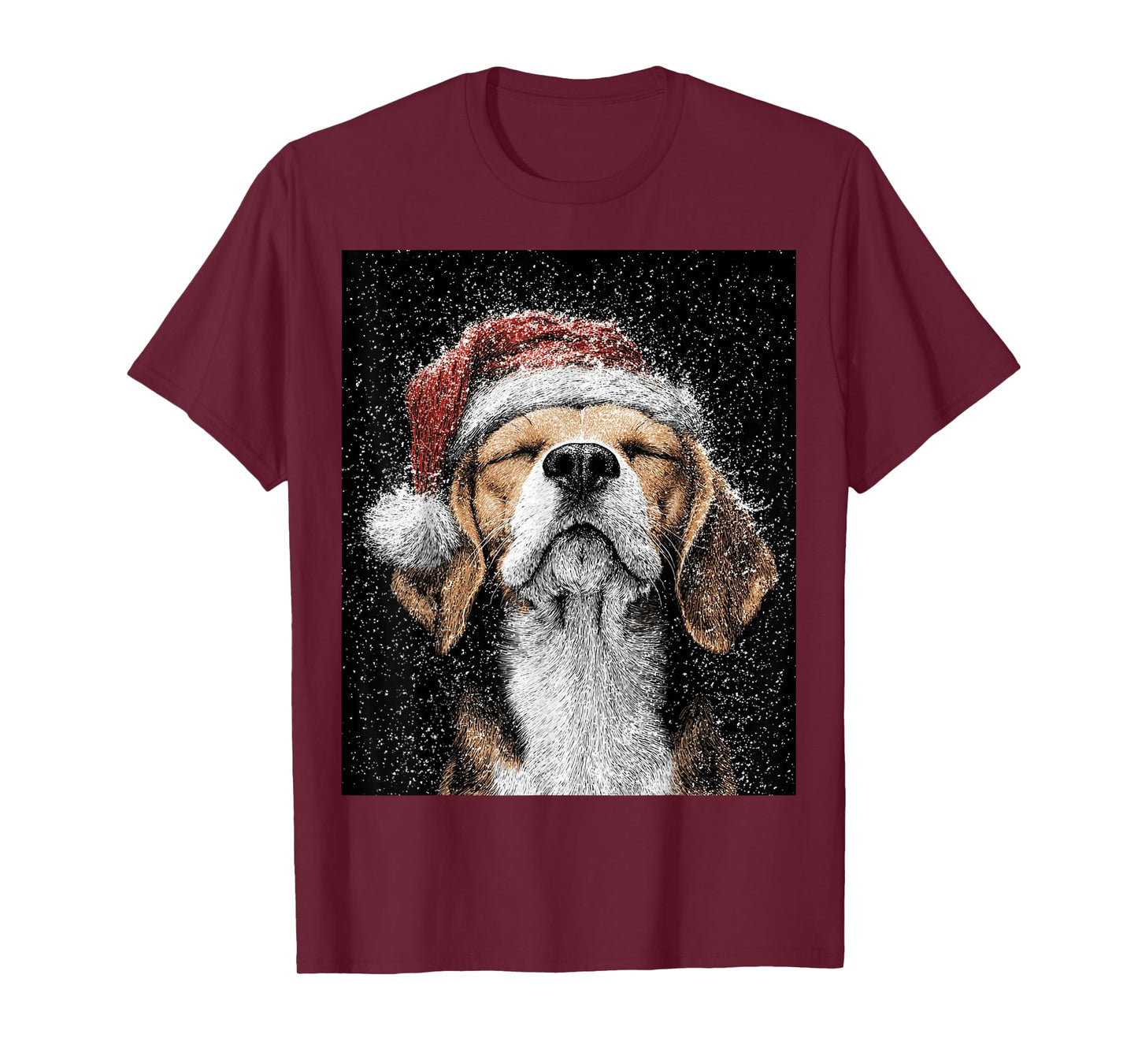 Christmas Beagle On T-Shirt