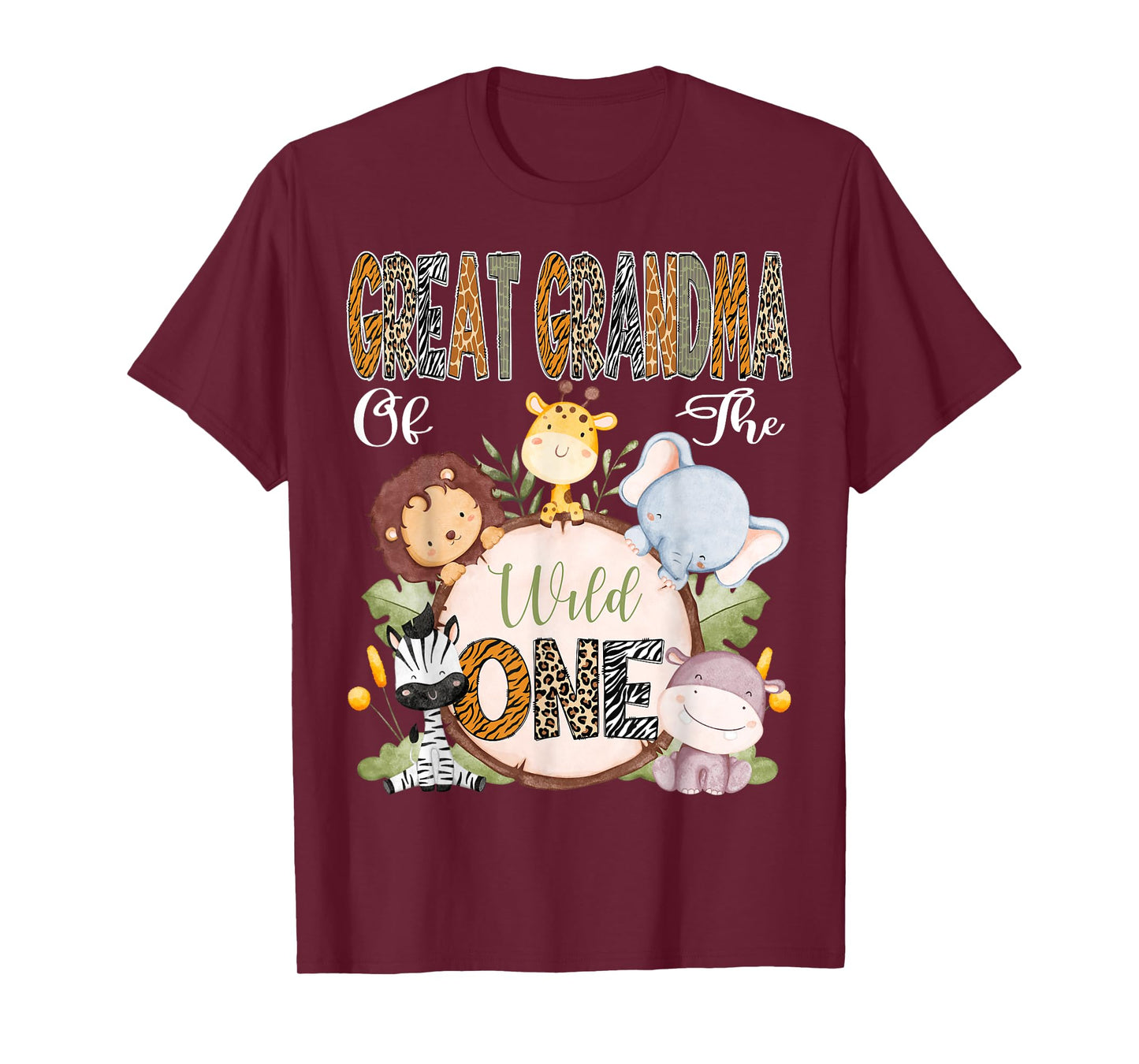 Great Grandma Of The Wild One 1St Birthday Safari Woodland T-Shirt
