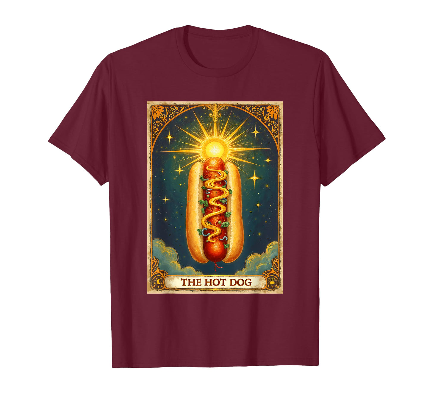 Hot Dog Bun Foodie Fast Food Lover The Hot Dog Tarot Card T-Shirt