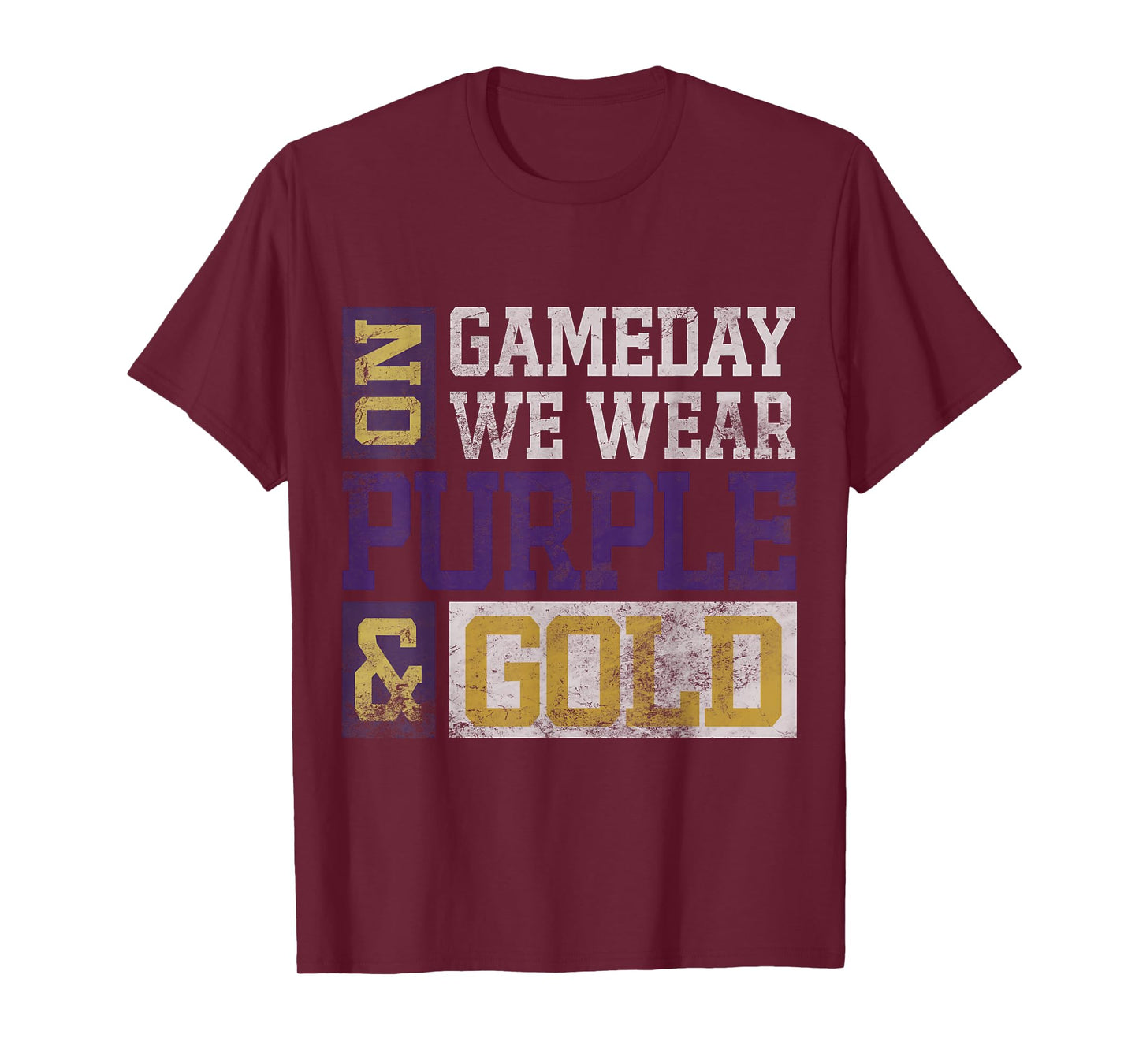 On Gameday We Wear Purple and Gold, Football Season Matching T-Shirt