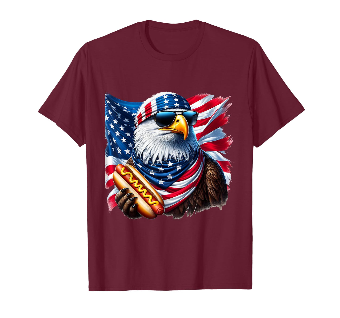 Bald Eagle Hotdog Funny American Patriotic 4th of July T-Shirt
