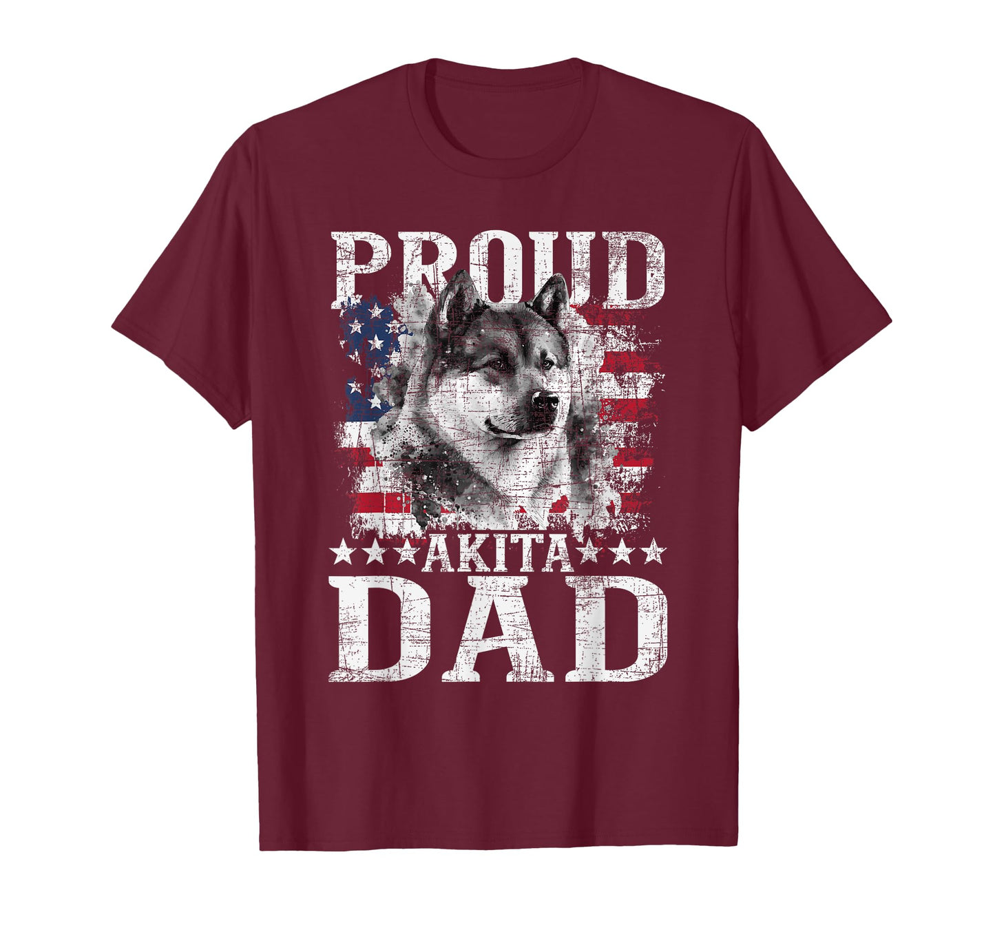 Proud Akita Dad - Patriotic Father's Day Canine Dog Lover T-Shirt for Women Kids Men
