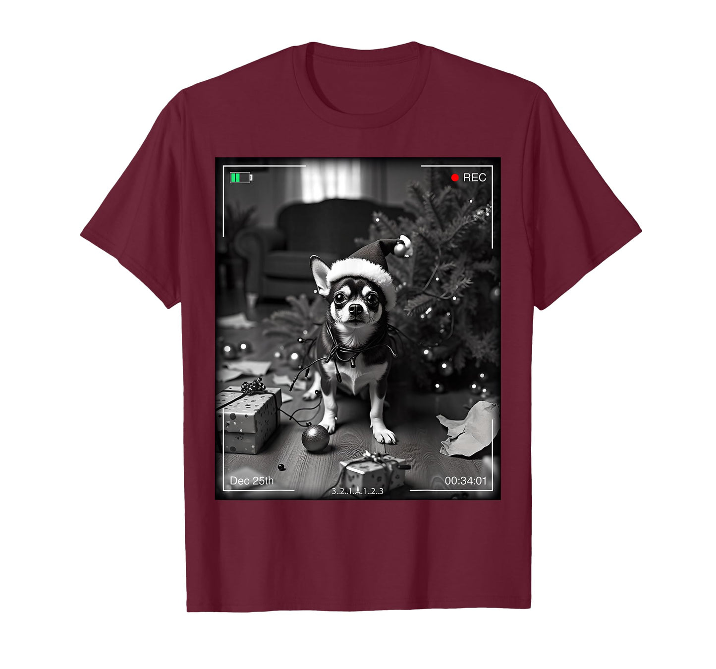 Christmas Chihuahua Caught On Camera T-Shirt