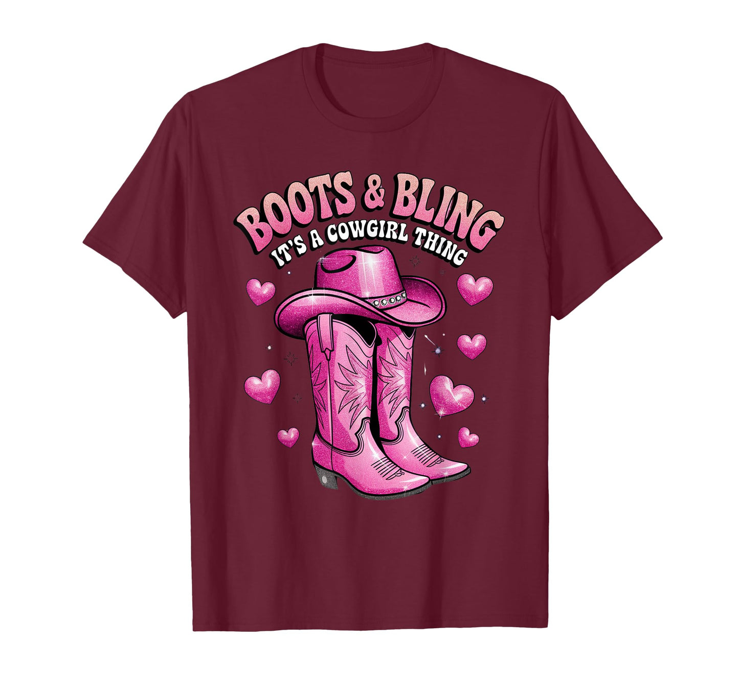 Boots and Bling its a Cowgirl Thing Rodeo Love Country Girls T-Shirt