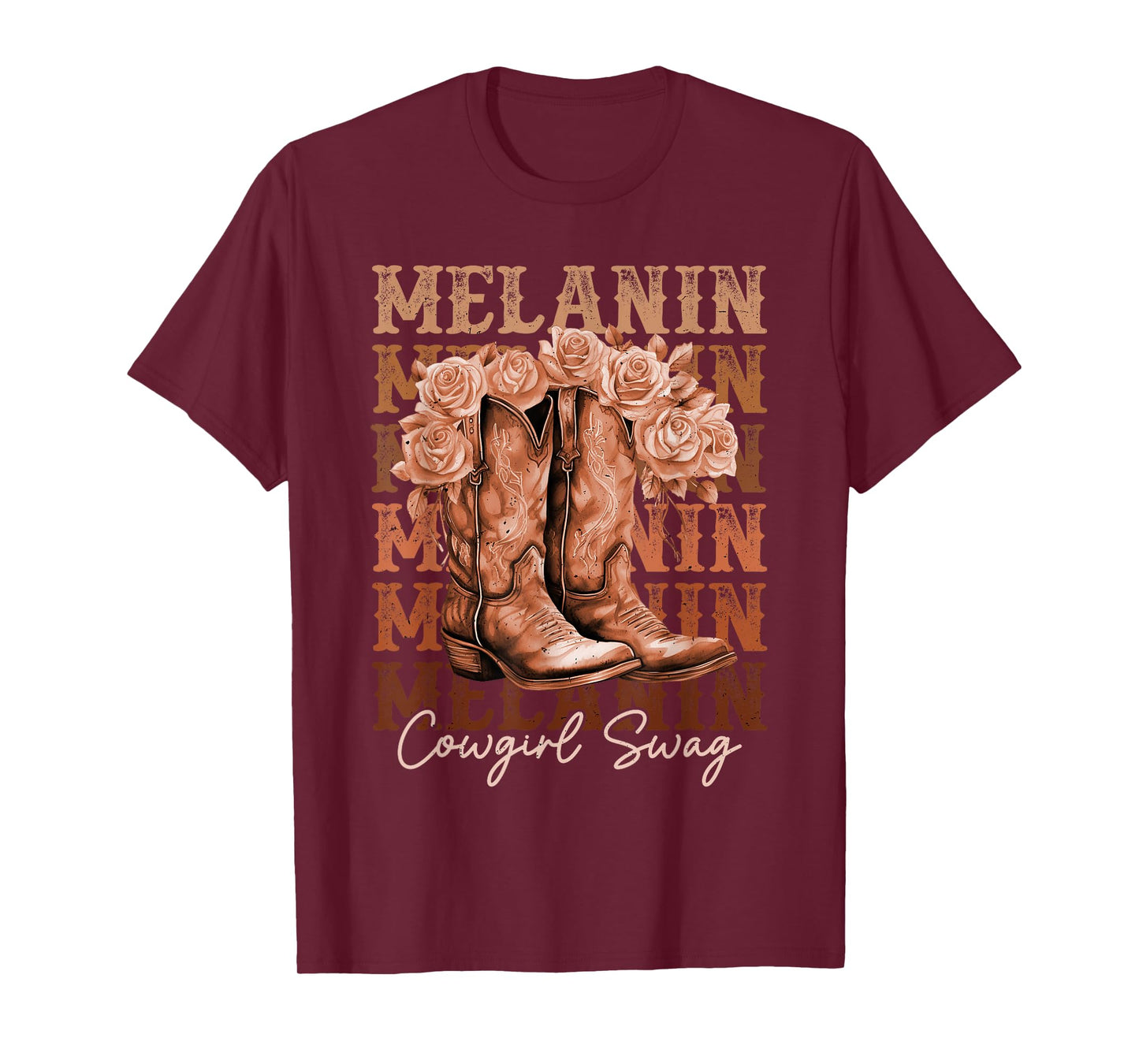 Melanin Cowgirls African Melanin Cowgirl Swag Black History T-Shirt