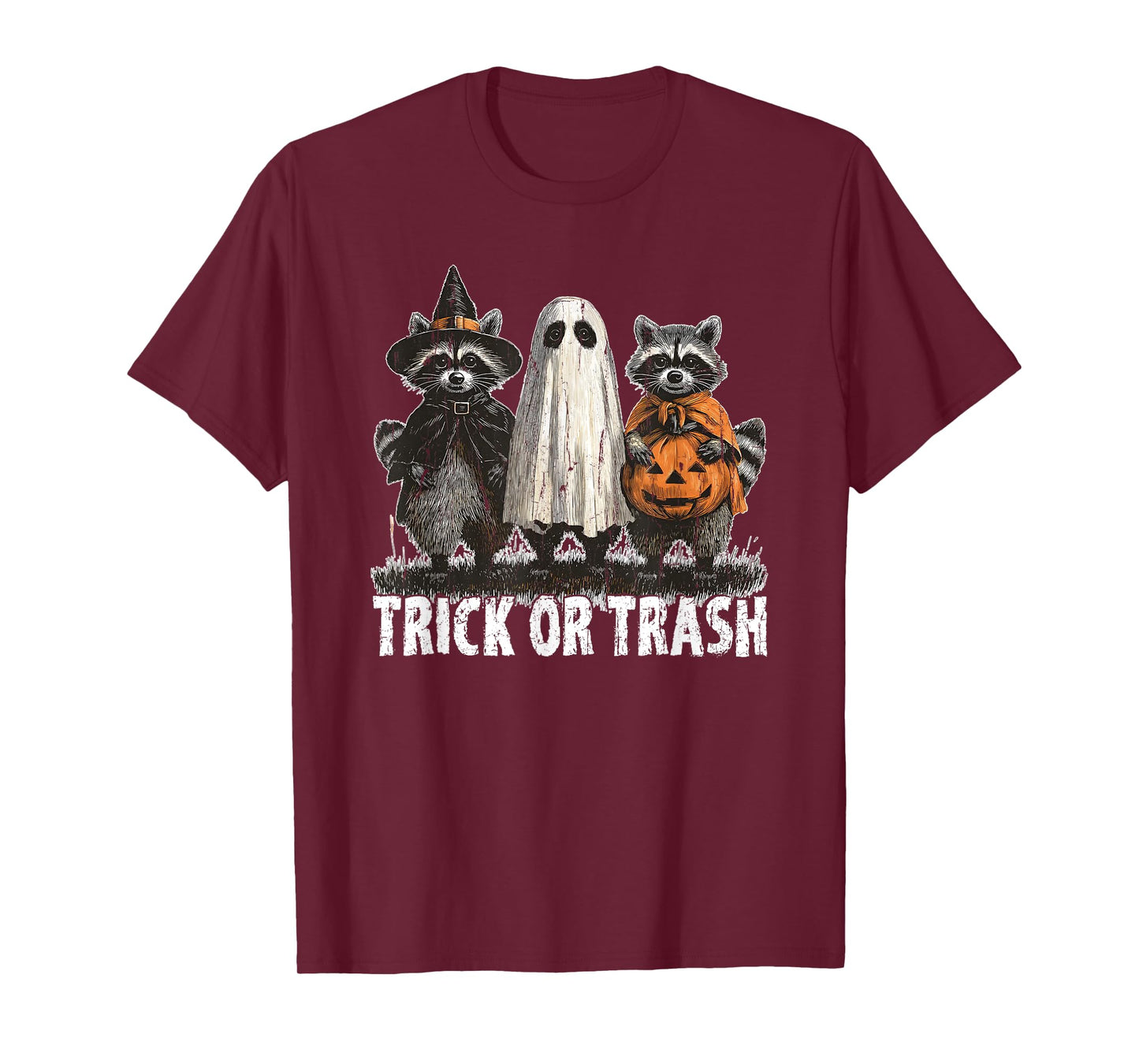 Trick Or Trash, Raccoon Halloween, Funny Creepy T-Shirt