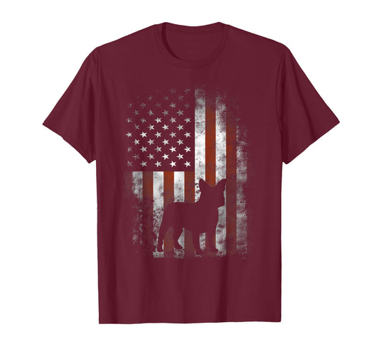 French Bulldog T-Shirt American Flag Patriotic 4th Of July T-Shirt