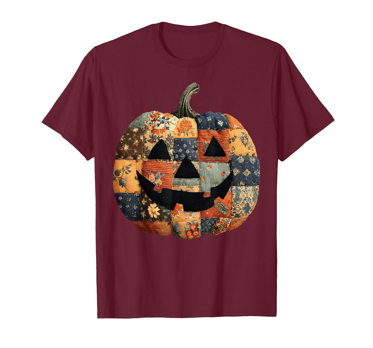 Preppy Floral Patchwork Pumpkin T-Shirt