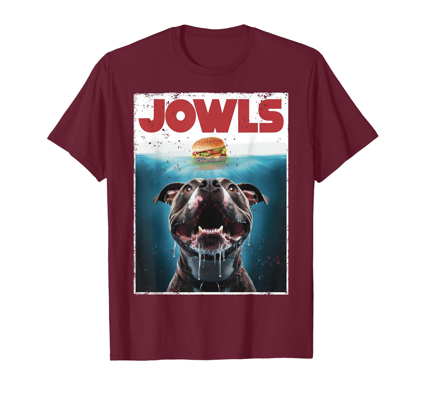 Funny Pittie Pitbull Pit Bull Jowls Burger, Bully Dog Mom T-Shirt