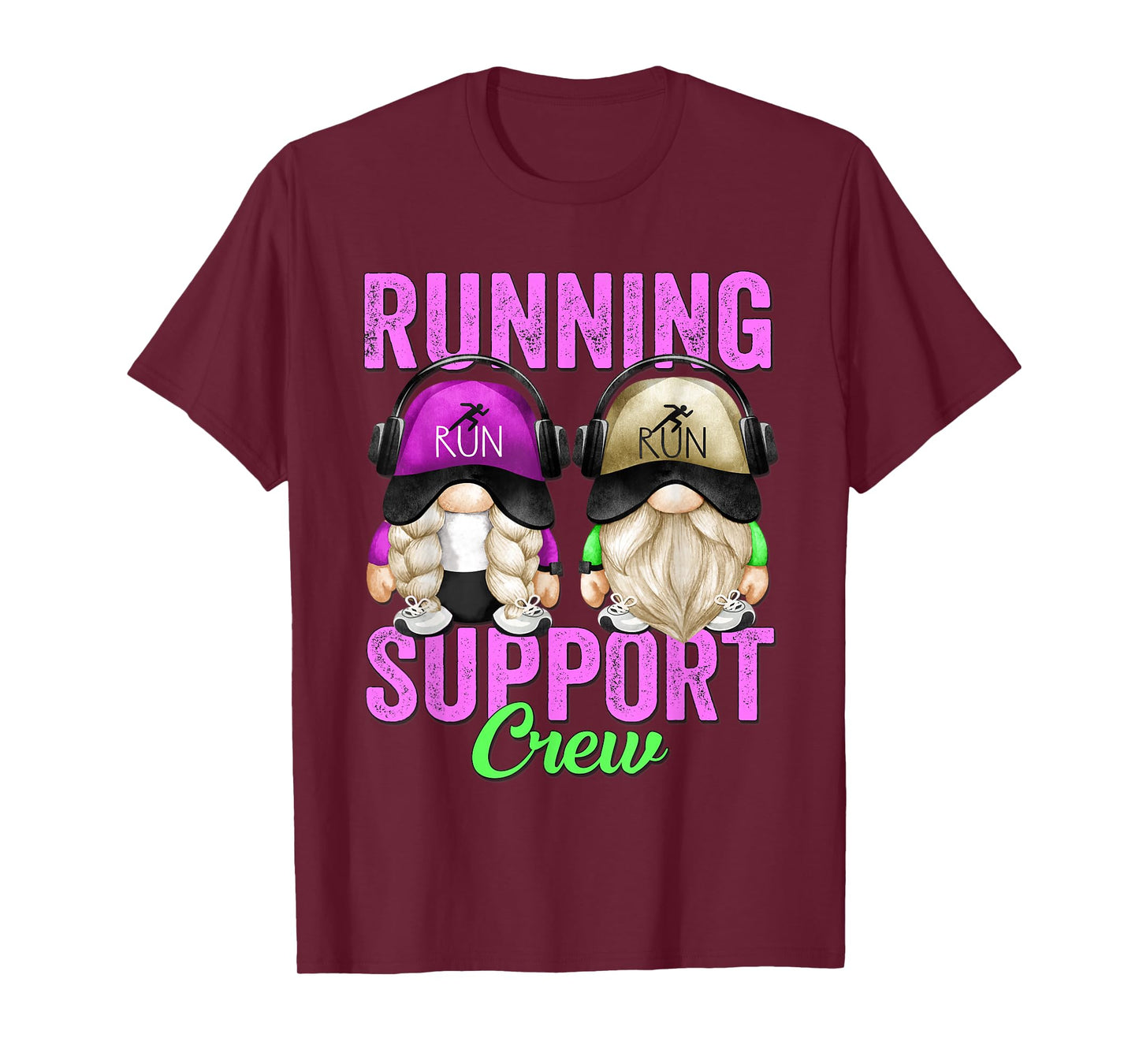 Funny Marathon Runner Gnome For Teacher Running Support Crew T-Shirt