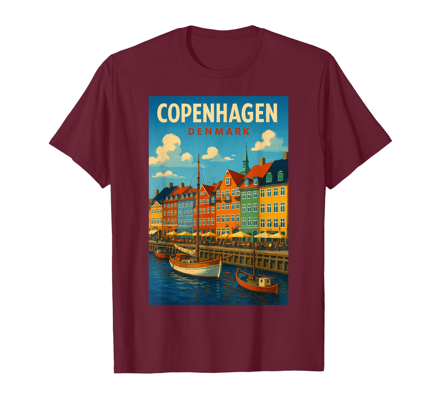 Copenhagen Denmark Vintage Travel Art Print for Home T-Shirt