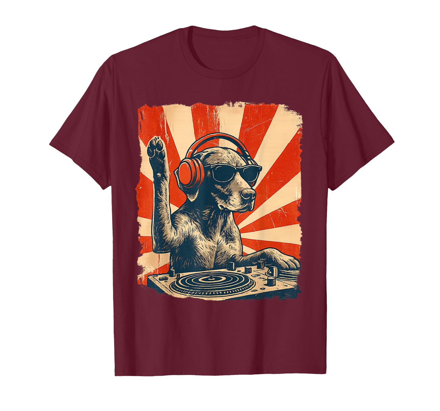 German Shorthaired Pointer DJ House Music Retro Dog Lover T-Shirt