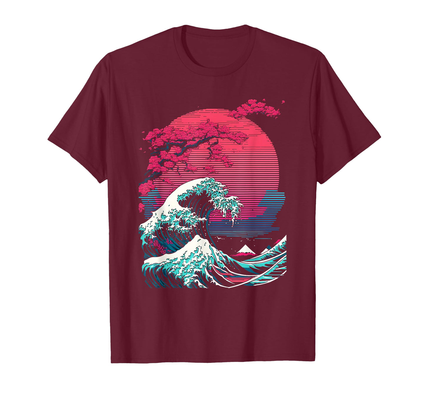 Great Wave Off Kanagawa Retro Glitch Aesthetic Vaporwave T-Shirt