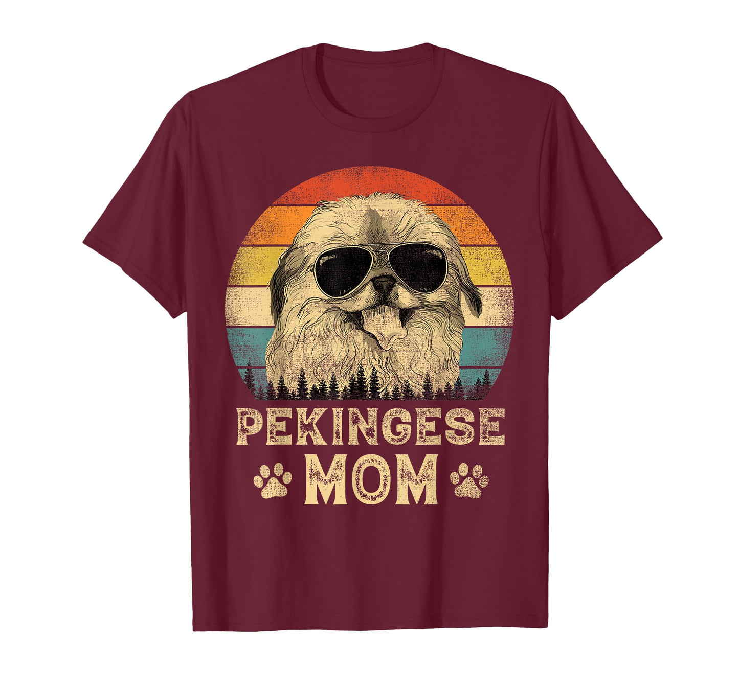 Vintage Pekingese Mom Dog Lovers Mother's Day Men Women T-Shirt