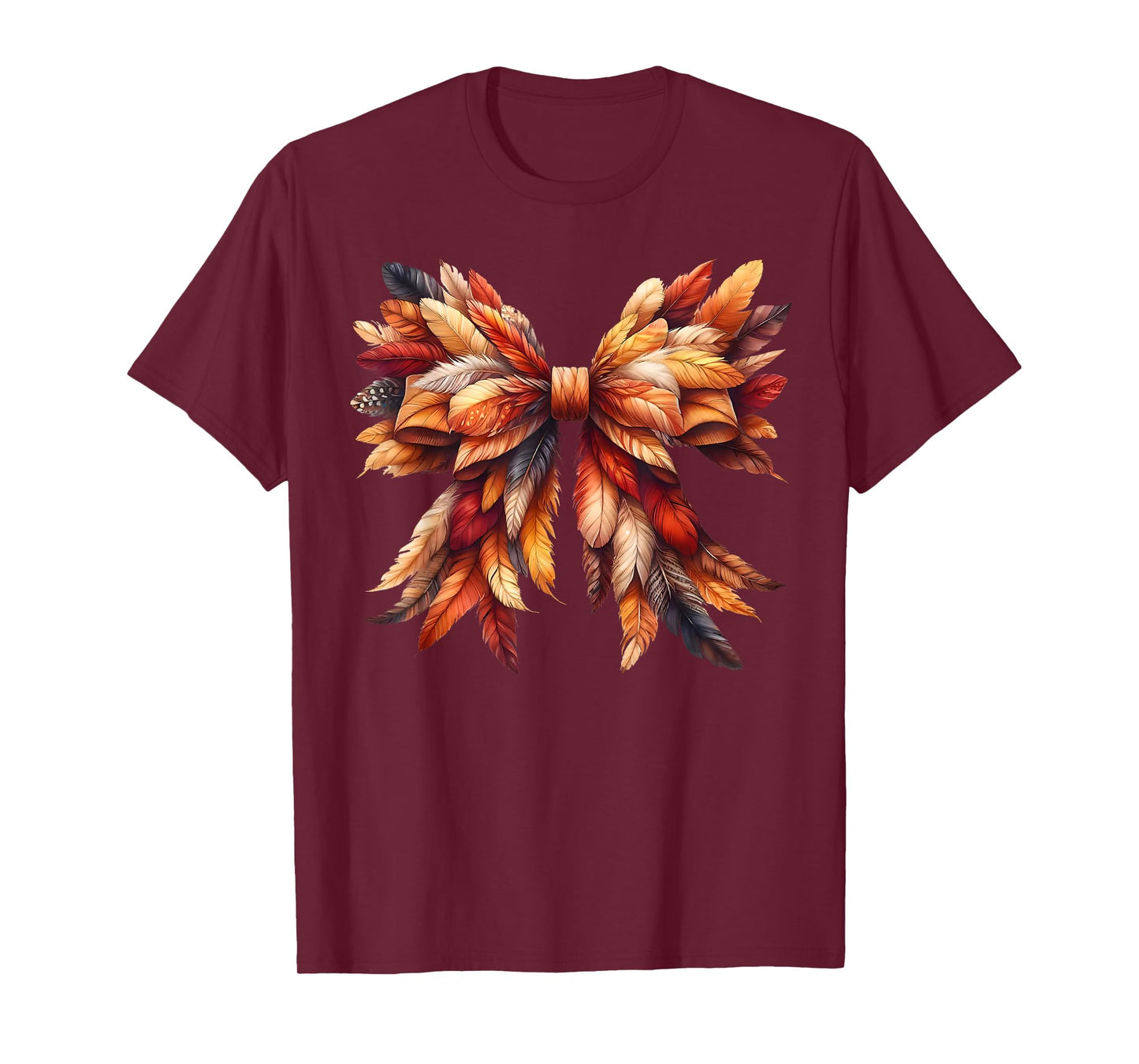 Coquette Bow Autumn Fall Y'all Leaves Thanksgiving Men Women T-Shirt