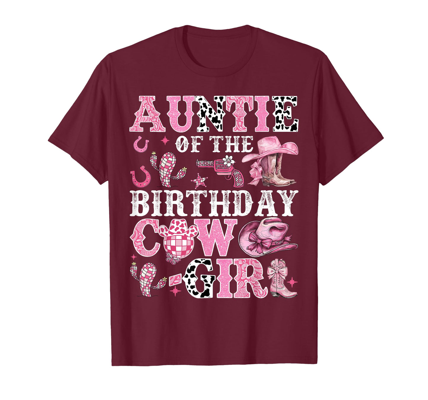 Auntie Of The Birthday Cow-Girl Rodeo Cow Girl Birthday T-Shirt