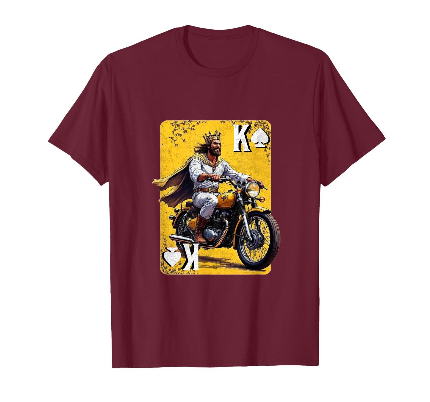 Vintage King Card Motorcycle Biker Motorcycling Guys Men T-Shirt