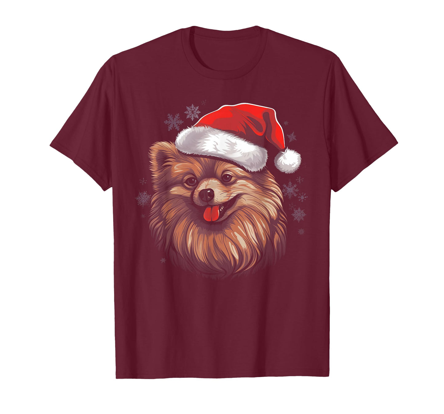 Pomeranian Dog - Christmas Funny Santa Holiday Men Women T-Shirt