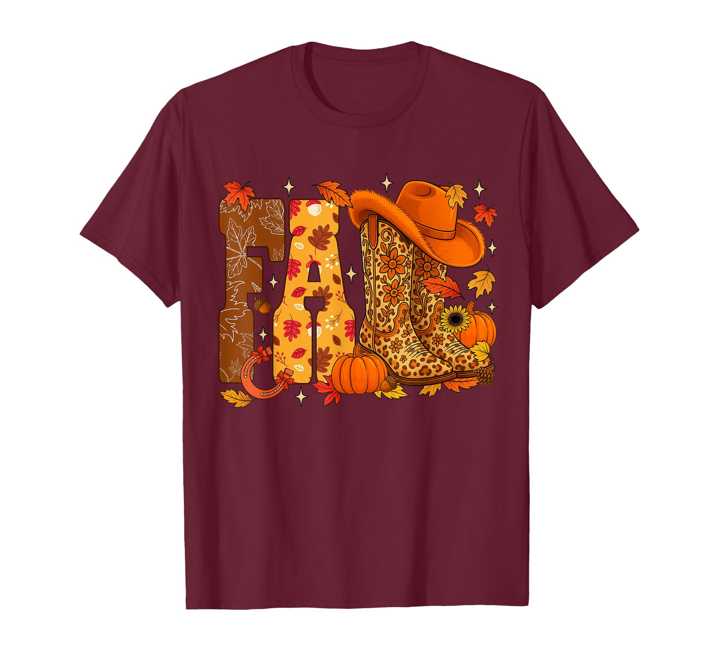 Howdy Fall Western Leopard Boots Autumn Cowboy Cowgirl Women T-Shirt