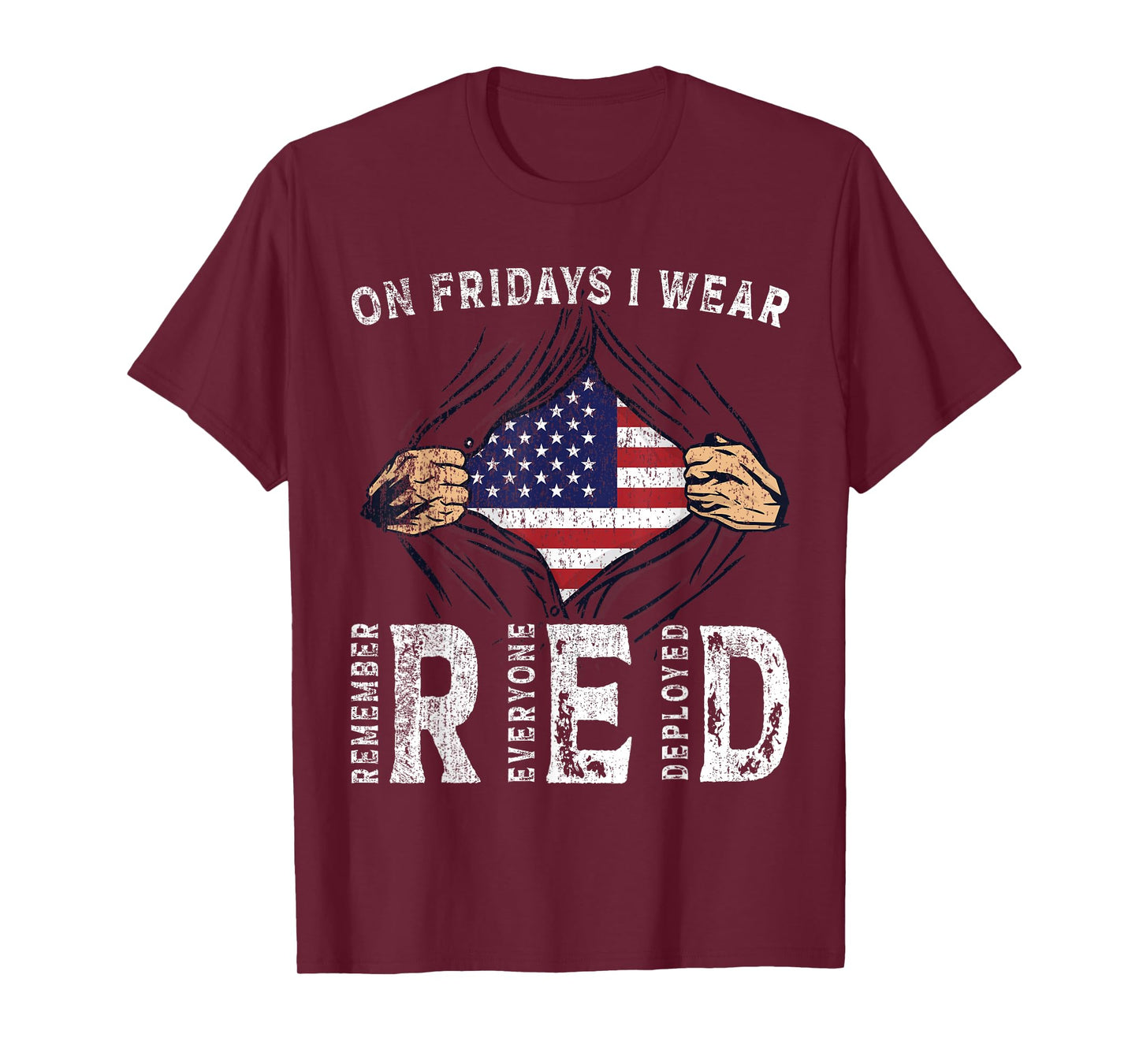 Fridays I Wear Red USA Support American Troops T-Shirt