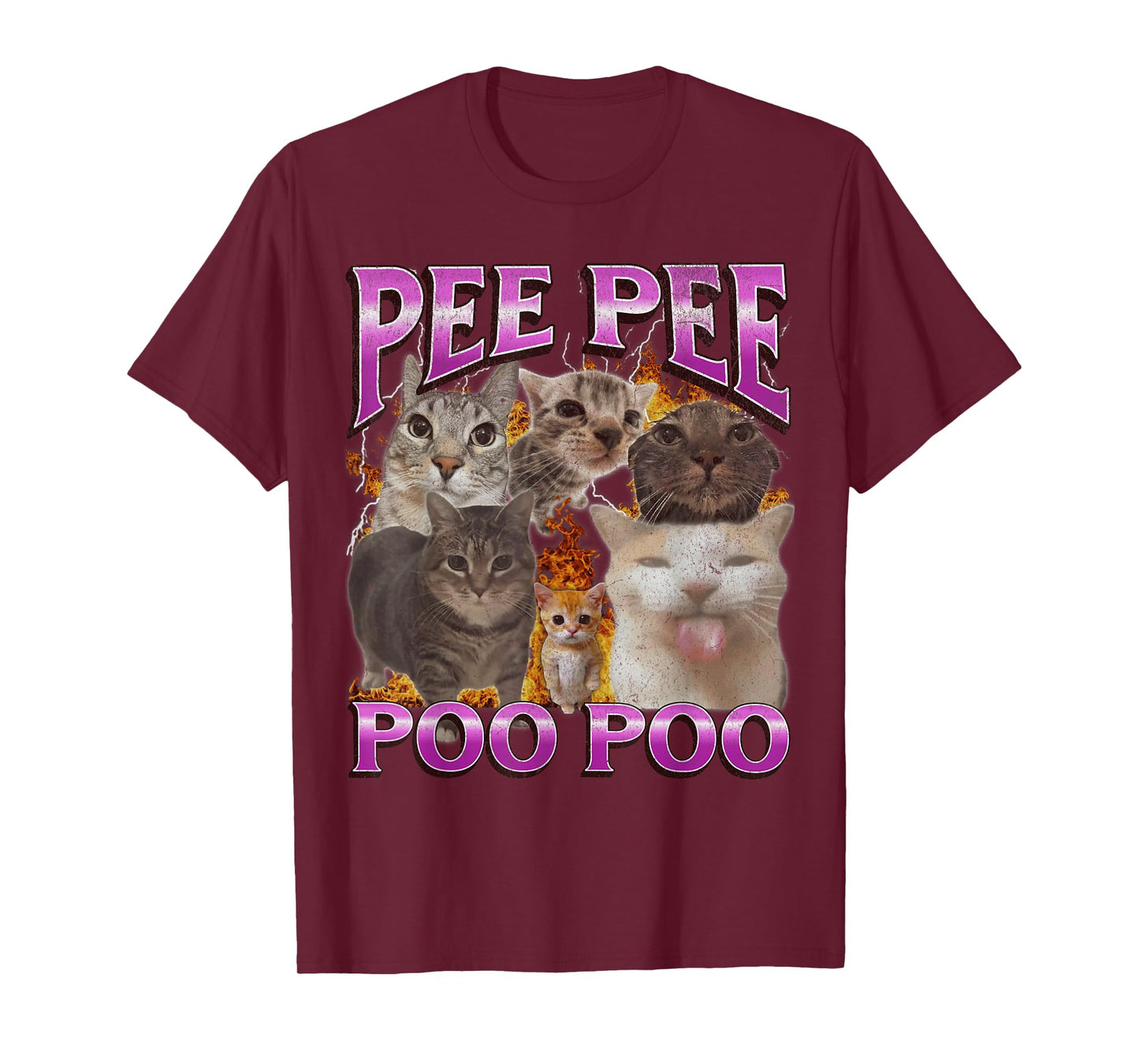 Pee Pee Poo Poo Funny Cat Meme Bootleg Graphic T-Shirt