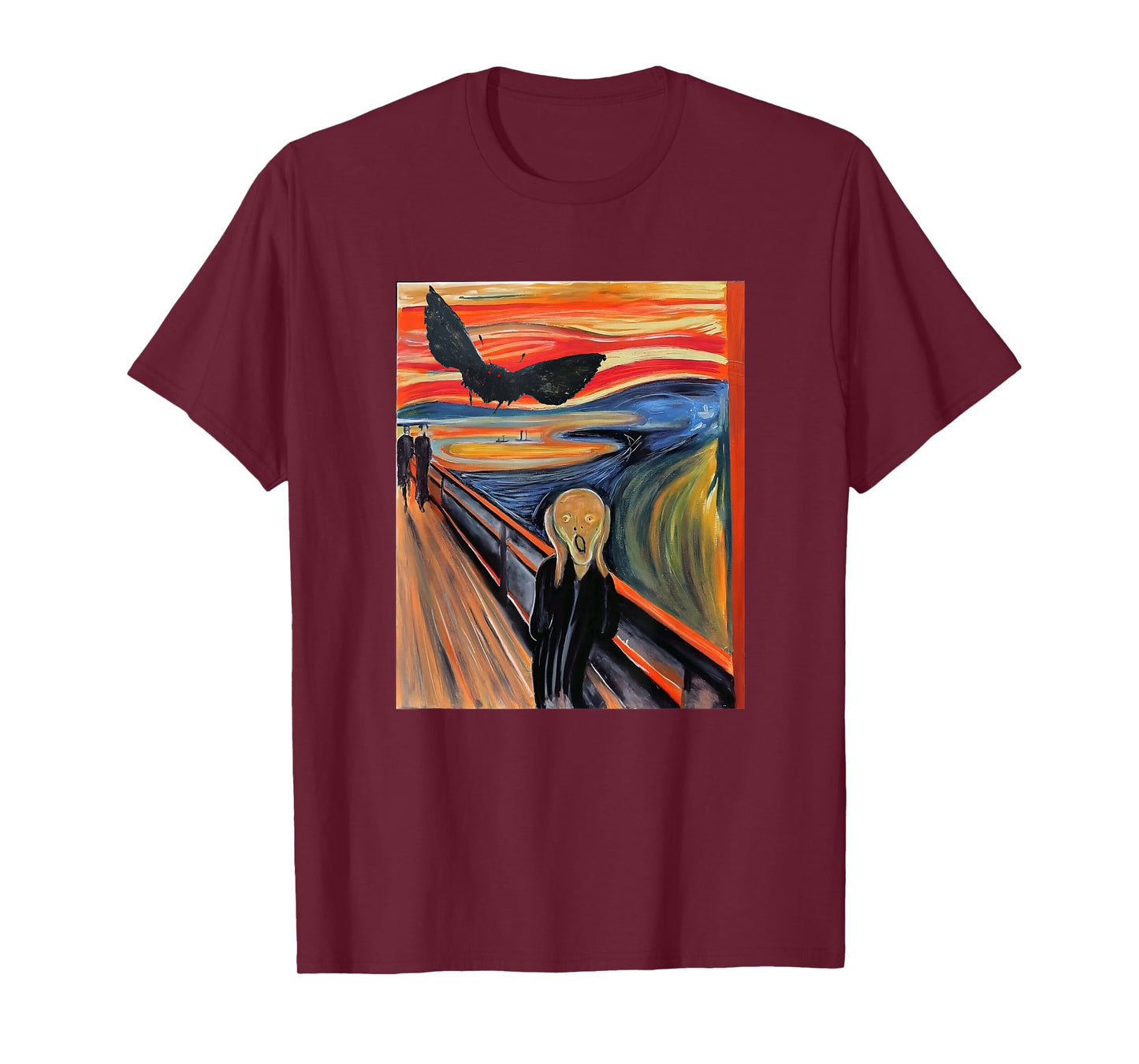 Mothman The Scream Mashup WV Cryptid Art T-Shirt