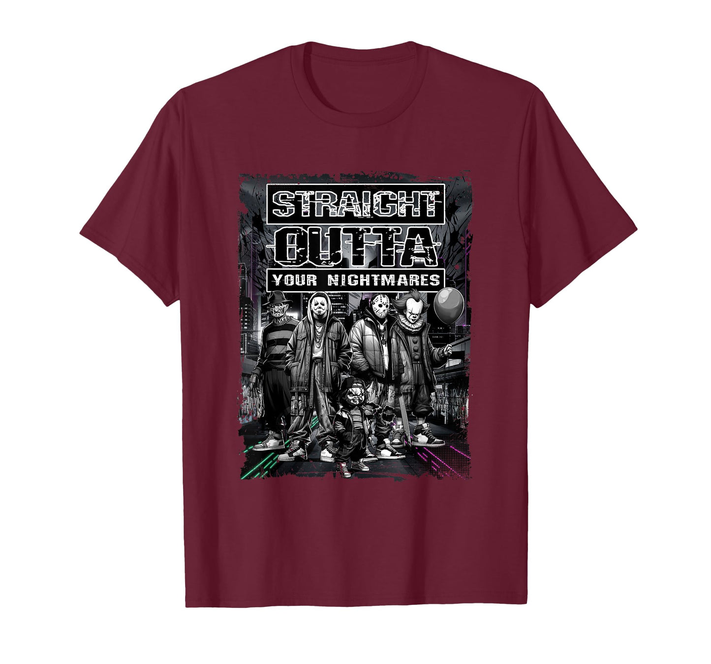 Vintage Horror Halloween Scary Straight outta nightmare lb51 T-Shirt