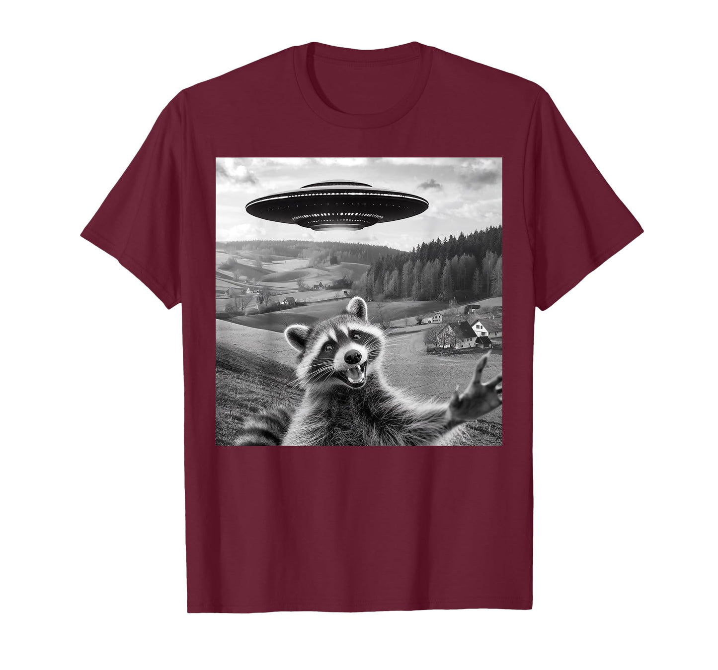 Raccoon Selfie With Alien UFO Funny Gifts For Men Women Kids T-Shirt