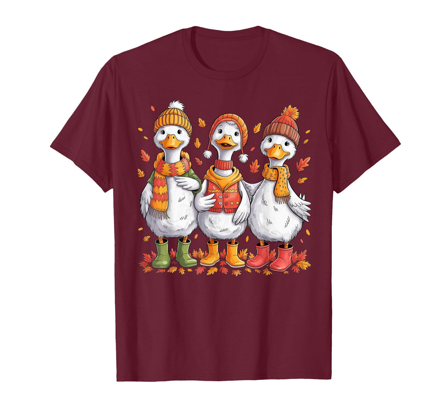 Just A Cozy Goose Fall Vibes Autumn Pumpkin Funny Cozy Goose T-Shirt